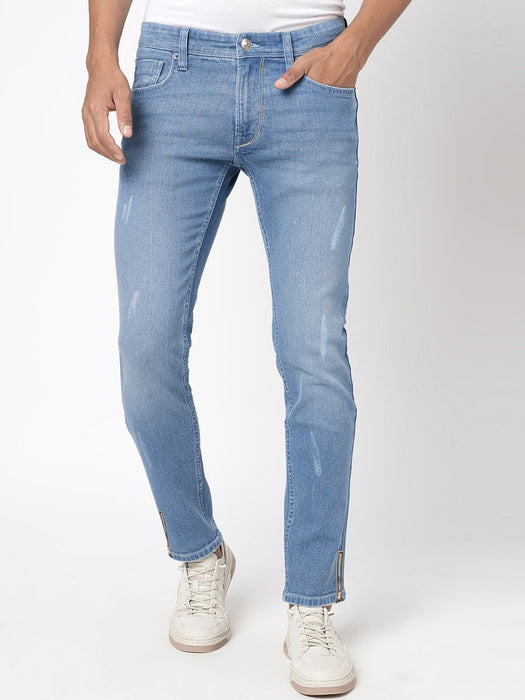 H&M Stretch Jeans Pent For Men-Blue Faded with Grinding-BR13577