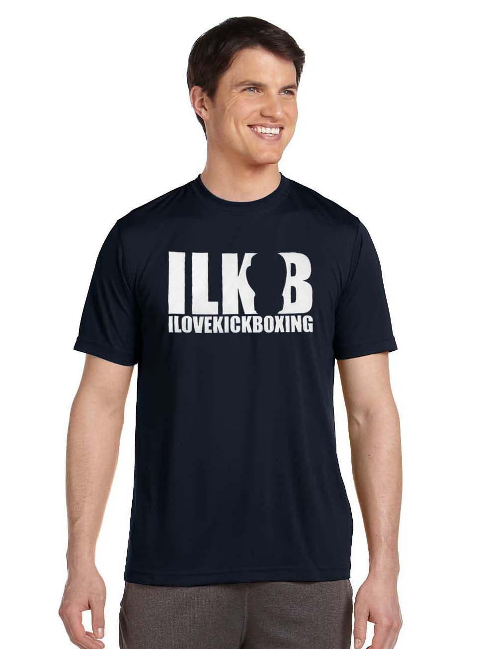 Half Sleeve Crew Neck Sports Tee Shirt For Men-Navy-BR13704