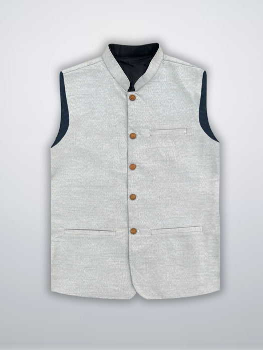 Men’s Premium Tropical Waistcoat Light Grey Melange-WC13