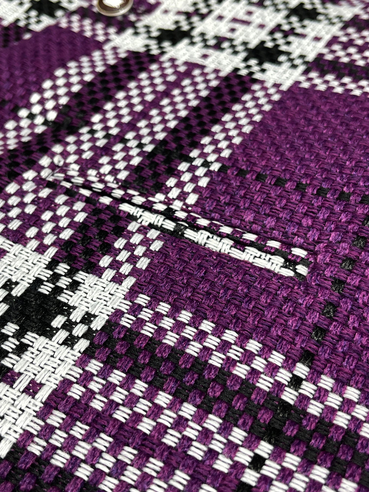 Men’s Premium Checkered Tweed Waistcoat Purple & White-WC01