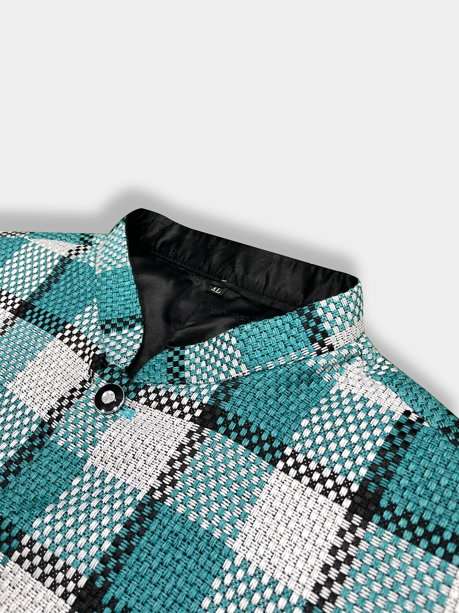 Men’s Premium Checkered Tweed Waistcoat Blue & White-WC02