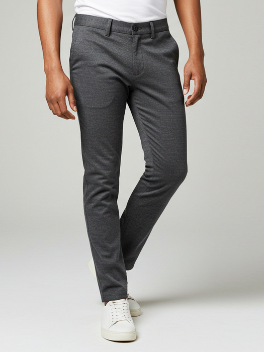 Louis Vicaci Lycra Stretchy Slim Fit Pent For Men-Charcoal Melange-RA0132