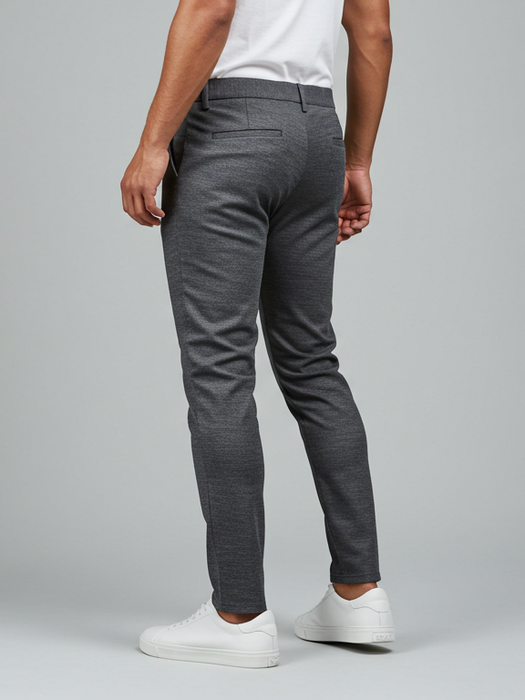 Louis Vicaci Lycra Stretchy Slim Fit Pent For Men-Charcoal Melange-RA0132