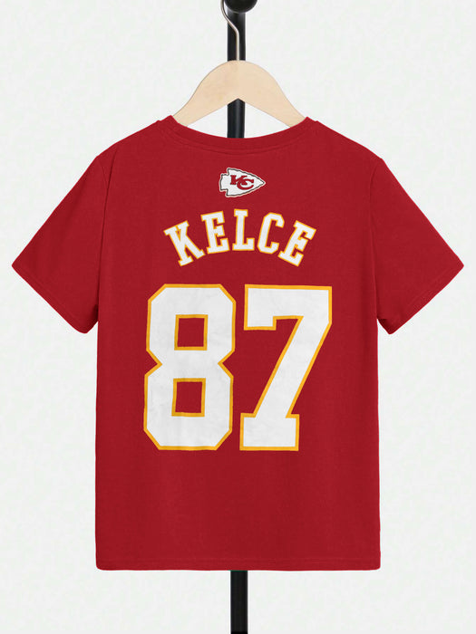 KC Crew Neck Single Jersey Tee Shirt For Kids-Red-BR13482