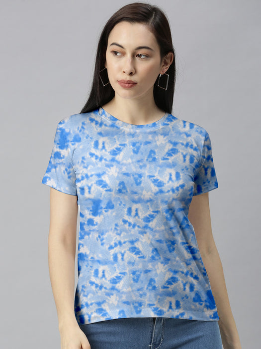 Knight Wear Stylish Blouse For Ladies-Allover Blue Print-BR13697