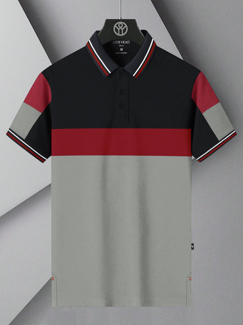 Stylish Spandex Dry Polo Shirt For Men-Black-BE1342/Rt022