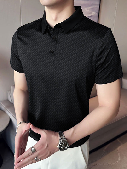 Summer Dry Fit Polo Shirt For Men-Black-BE1342/Rt009