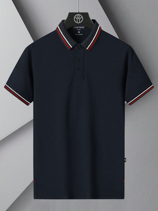 LV Summer Active Wear Polo Shirt For Men-Dark Navy-BR13557