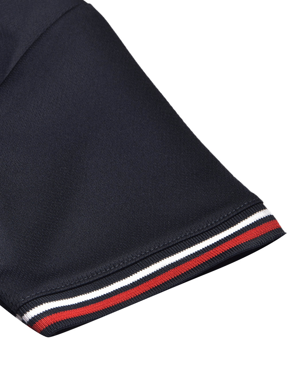 Summer Active Wear Polo Shirt For Men-Dark Navy with Red & White, Blue Panels-BR13556