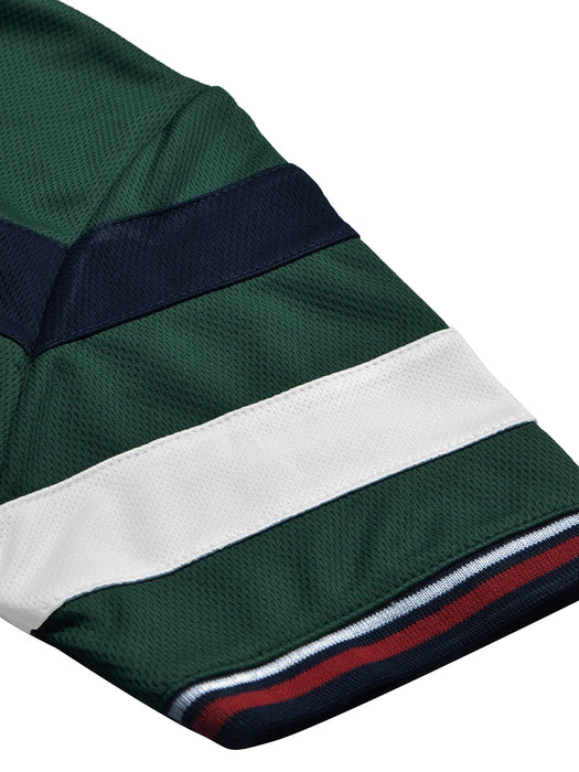 LV Summer Active Wear Polo Shirt For Men-Green with Stripe-BR13780