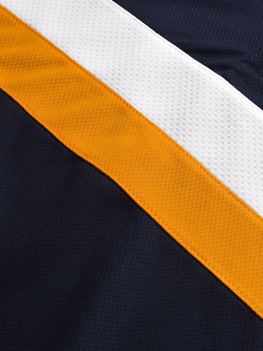 LV Summer Dry Fit Polo Shirt For Men-Navy with White & Orange Panels-BR13922