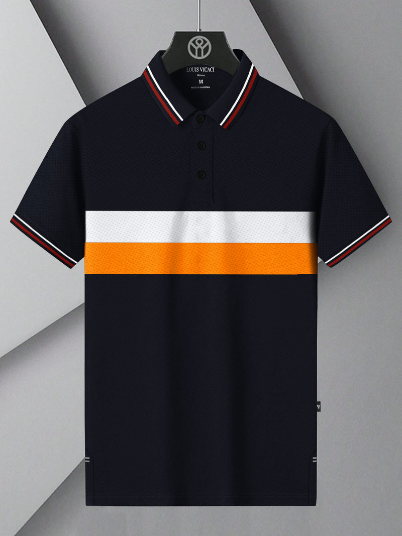 Stylish Spandex Dry Polo Shirt For Men-Black-BE1342/Rt003