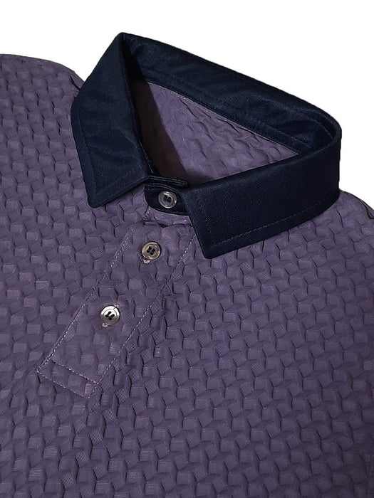 LV Summer Active Wear Polo Shirt For Men-Purple with Texture-BR13903