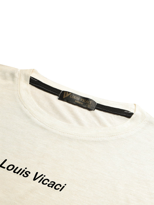 LV Summer Fashion T-Shirt & Lounge Short Suit For Men-Black with Skin Melange-BR13759
