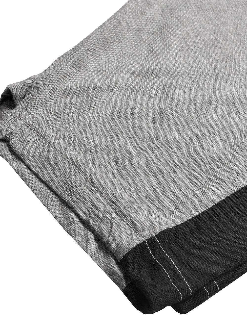 LV Summer Fashion T-Shirt & Lounge Short Suit For Men-Grey Melange with Black Stripe-BR13910