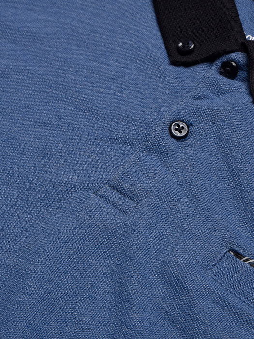 LV Summer Polo Shirt For Men-Blue Melange-BR13035