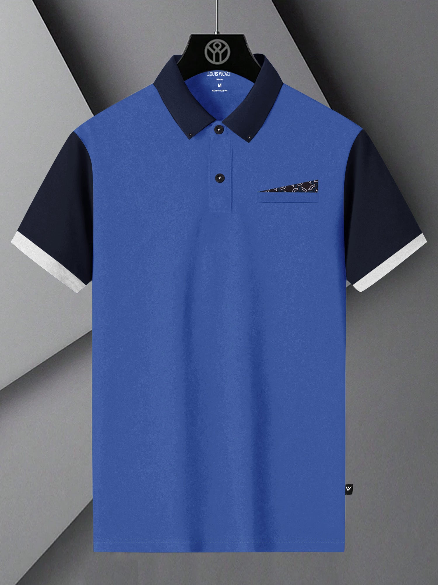 Summer Polo Shirt For Men-Blue & Navy-BR13046