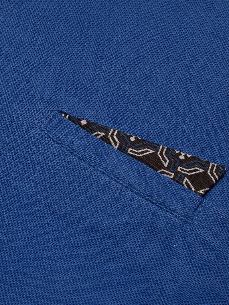 Summer Polo Shirt For Men-Blue & Navy-BR13046