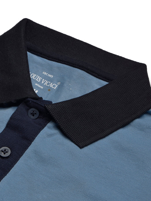 LV Summer Polo Shirt For Men-Bond Blue & Dark Navy-BR13088