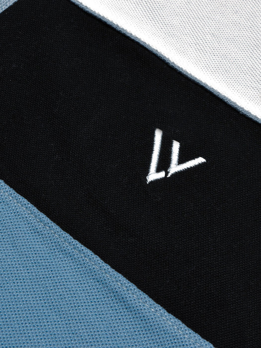 LV Summer Polo Shirt For Men-Bond Blue with White & Black Panel-BR13049