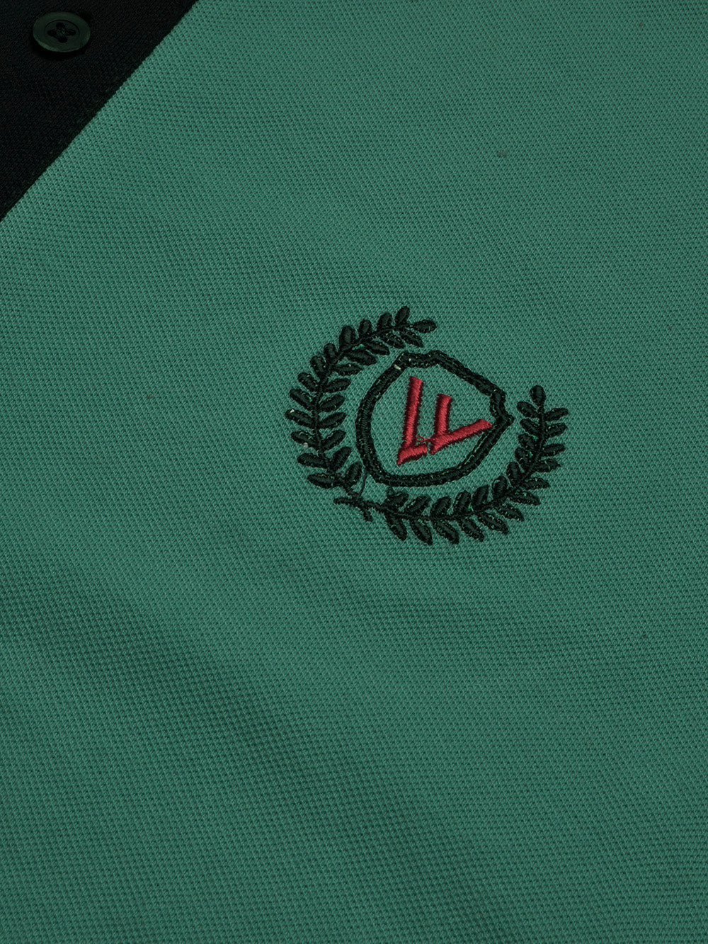 Summer Polo Shirt For Men-Cyan Green & Dark Navy-BR13096