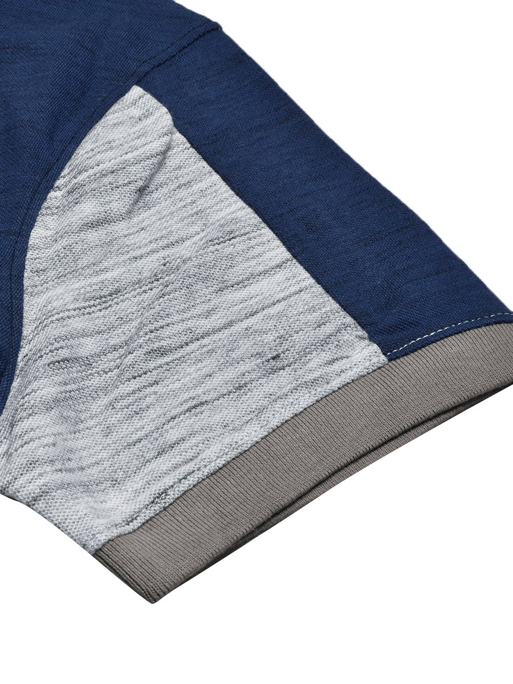 Summer Polo Shirt For Men-Dark Blue & Grey Melange-BR13112