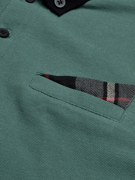 LV Summer Polo Shirt For Men-Dark Green with Black-BR12984