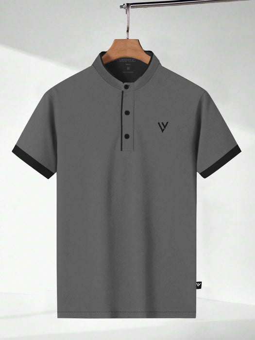 LV Summer Polo Shirt For Men-Dark Grey-BR12981