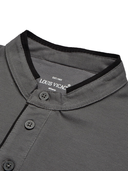 LV Summer Polo Shirt For Men-Dark Grey-BR12981