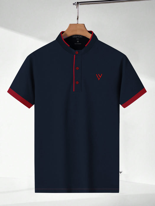 LV Summer Polo Shirt For Men-Dark Navy-BR12980