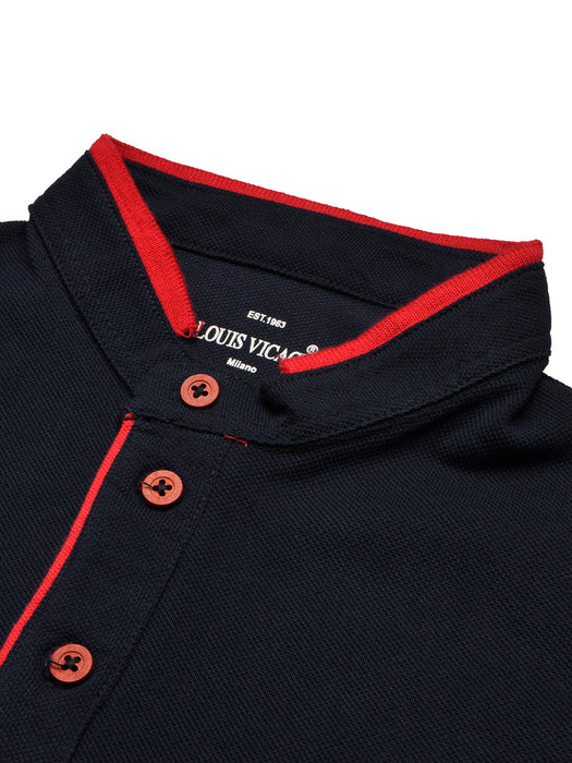 LV Summer Polo Shirt For Men-Dark Navy-BR12980