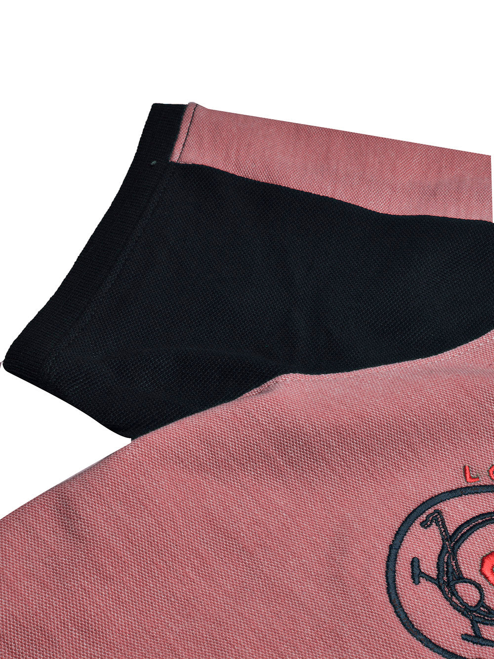 Summer Polo Shirt For Men-Dark Pink Melange & Dark Navy-BR13095