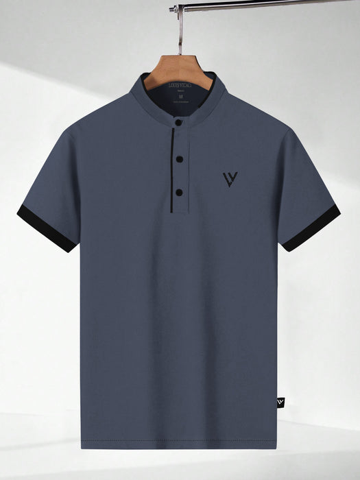 LV Summer Polo Shirt For Men-Dark Slate Blue-BR13032