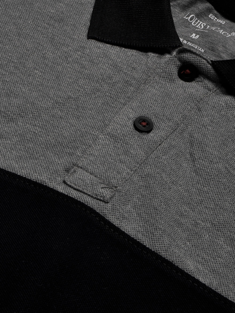 LV Summer Polo Shirt For Men-Grey Melange with Black-BE13038