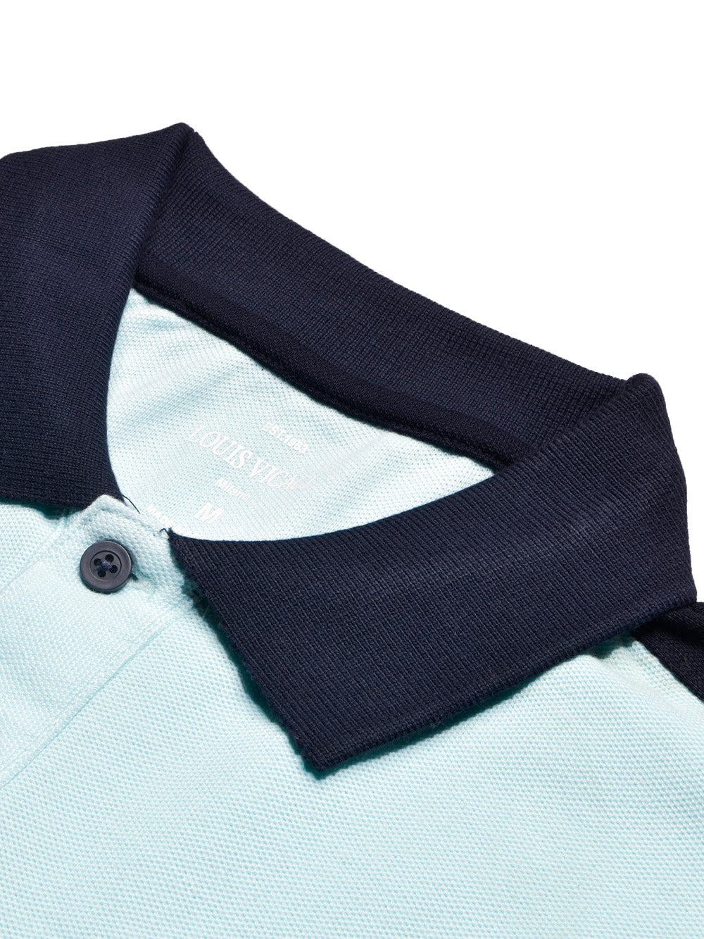 Summer Polo Shirt For Men-Light Cyan Green & White-BR13018