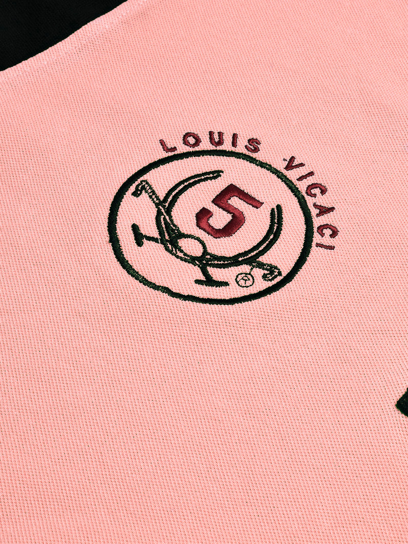 Summer Polo Shirt For Men-Light Peach & Dark Navy-BR13102
