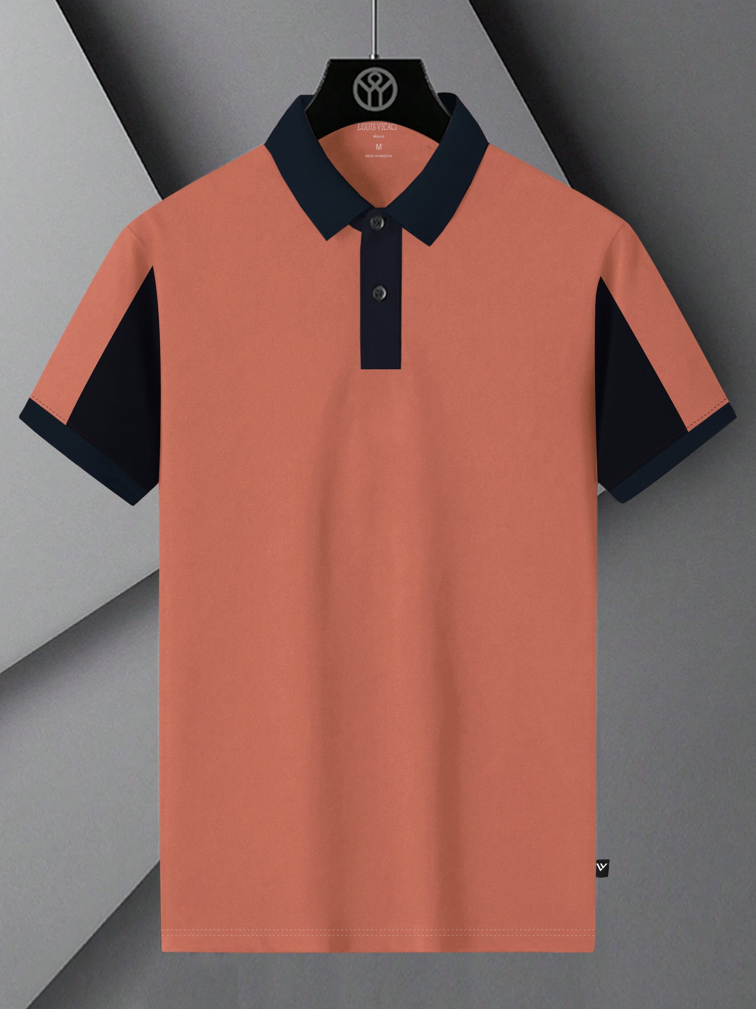 Summer Polo Shirt For Men-Orange & Dark Navy-BR13103