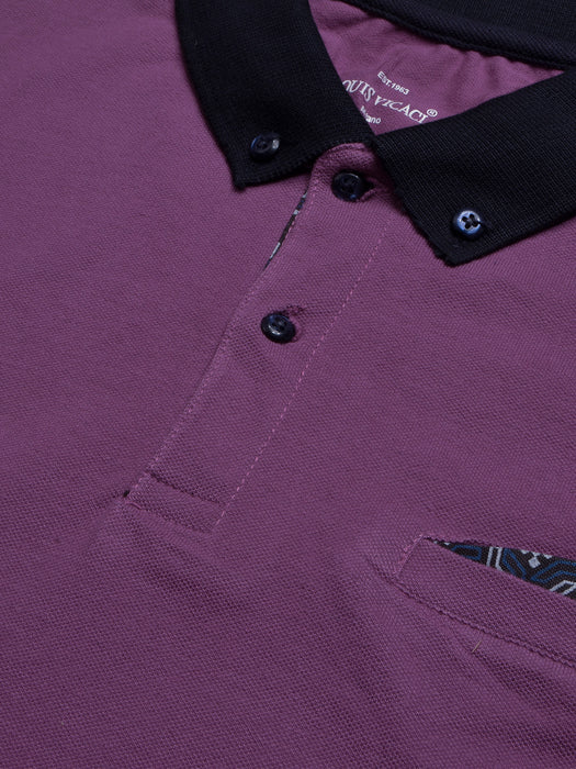 LV Summer Polo Shirt For Men-Purple with Navy-BR12964