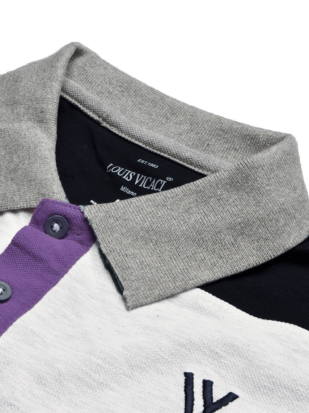 Summer Polo Shirt For Men-Purple with Navy & White Panel-BR13121