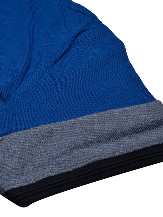 LV Summer Polo Shirt For Men-Royal Blue with Maroon & Navy Melange Panel-BR13076
