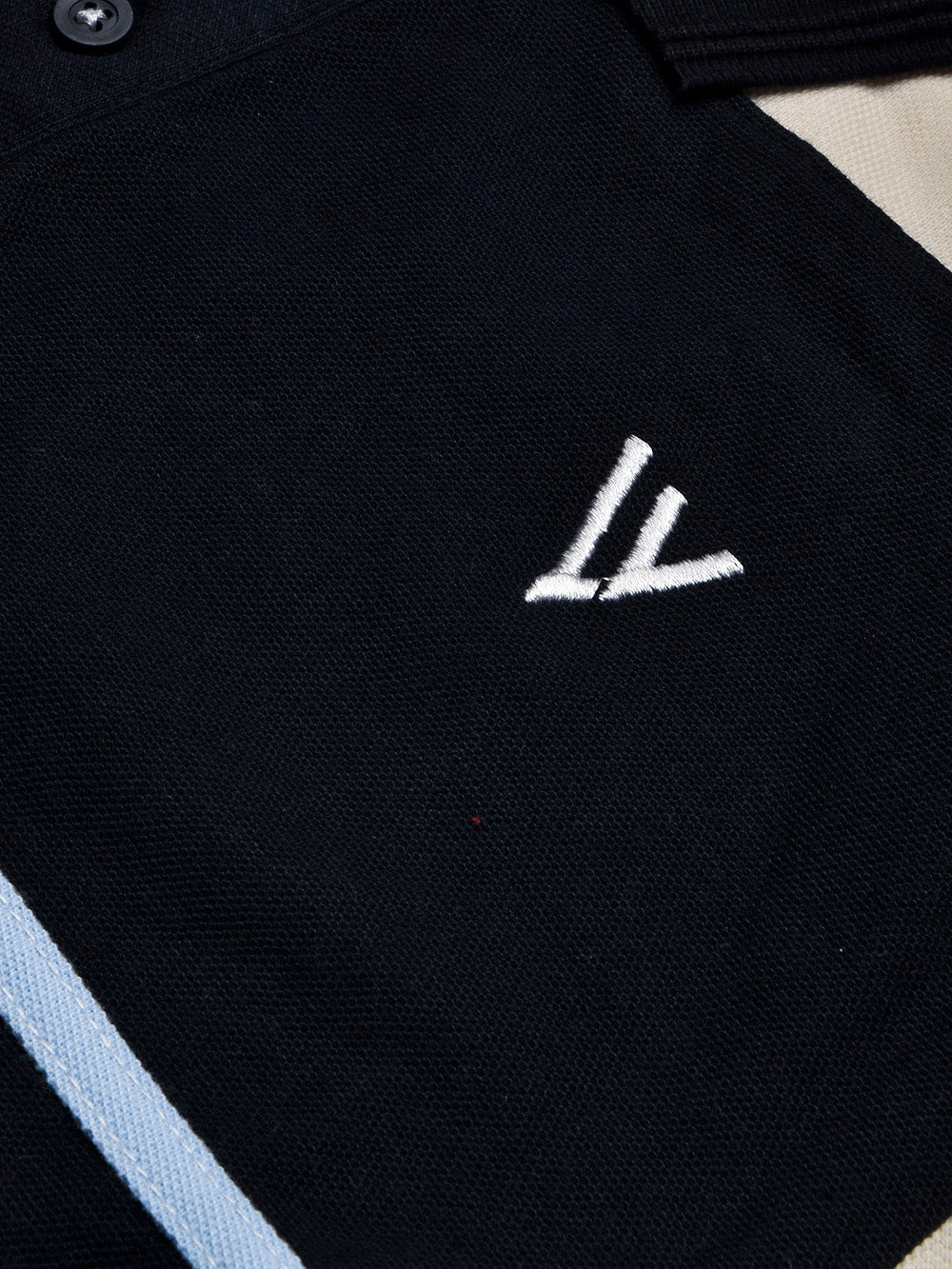 Summer Polo Shirt For Men-Sky with Navy & Off White Panel-BR13113