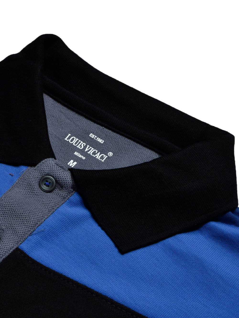 Summer Polo Shirt For Men-Slate Blue with Black & Blue-BR13026