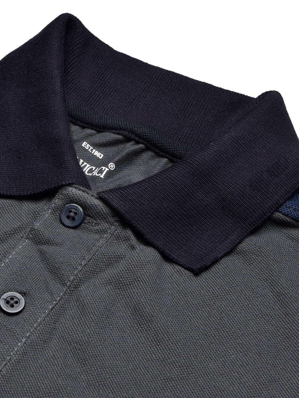 Summer Polo Shirt For Men-White with Dark Grey-BR13059
