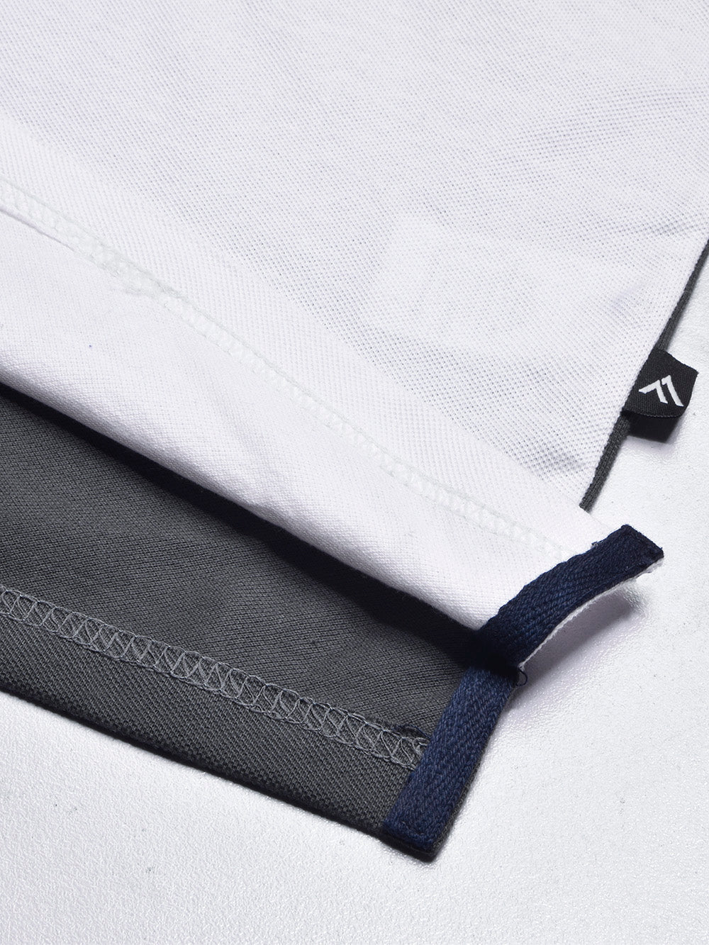 Summer Polo Shirt For Men-White with Dark Grey-BR13059