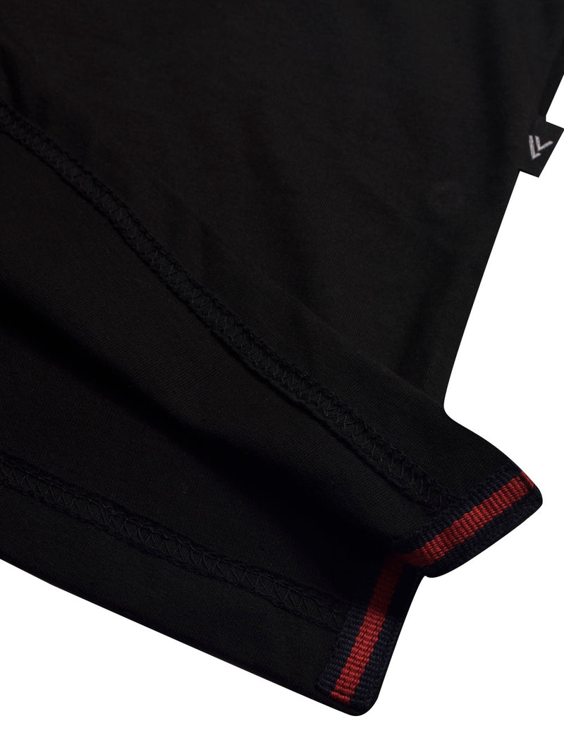 Summer Single Jersey Polo Shirt For Men-Black with Grey & Orange Panels-BR13931