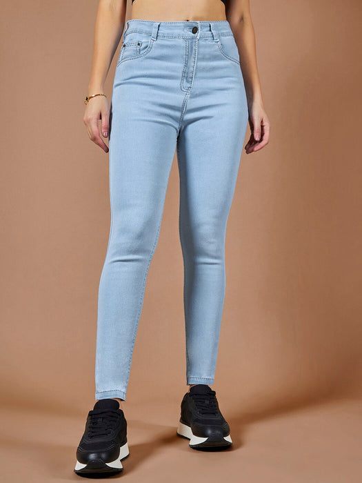 Lee Slim Fit Denim For Ladies-Light Blue-BR13727