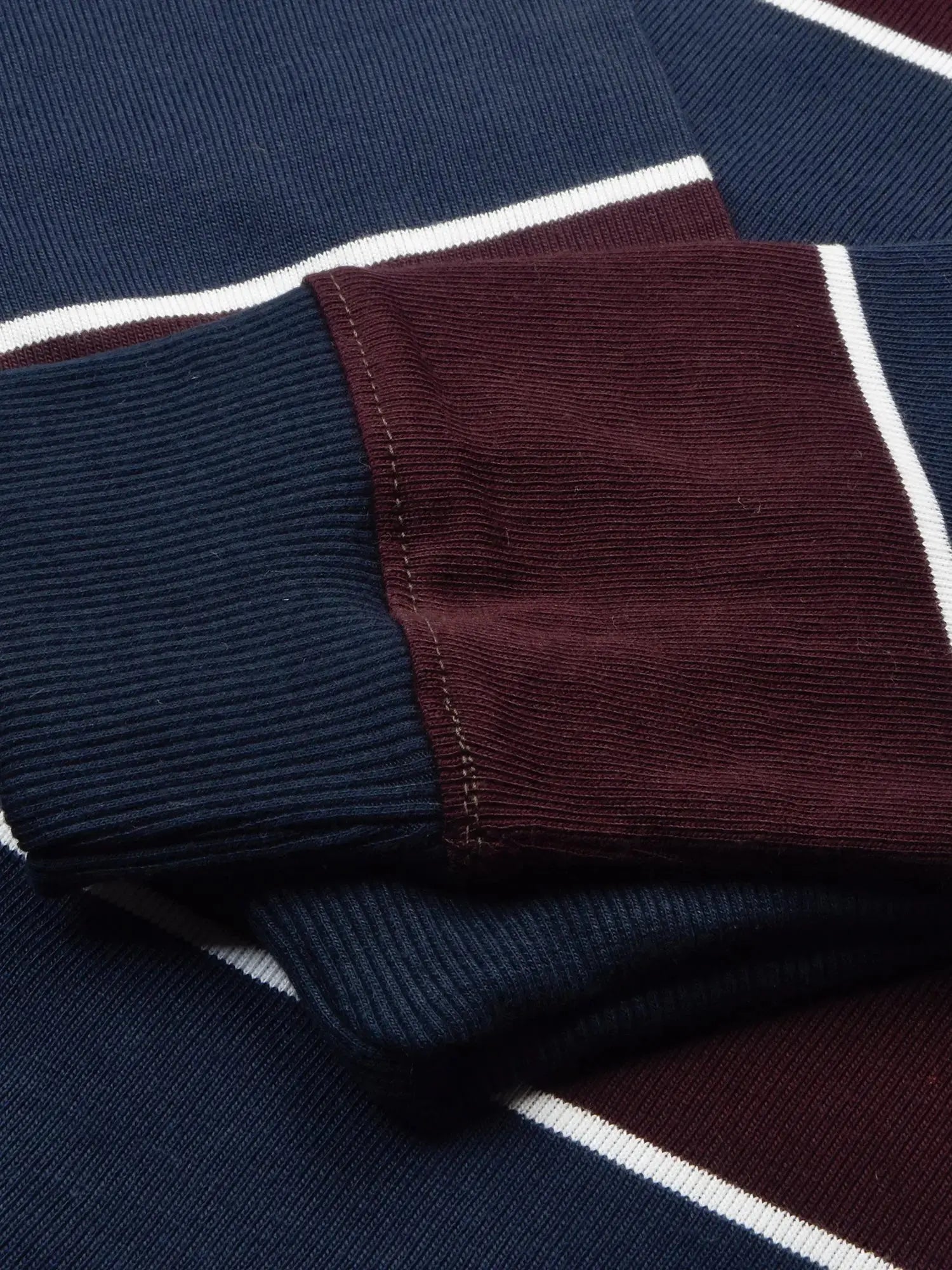 Louis Vicaci Long Sleeve Polo Shirt For Men-Maroon & Navy Stripe-BR899