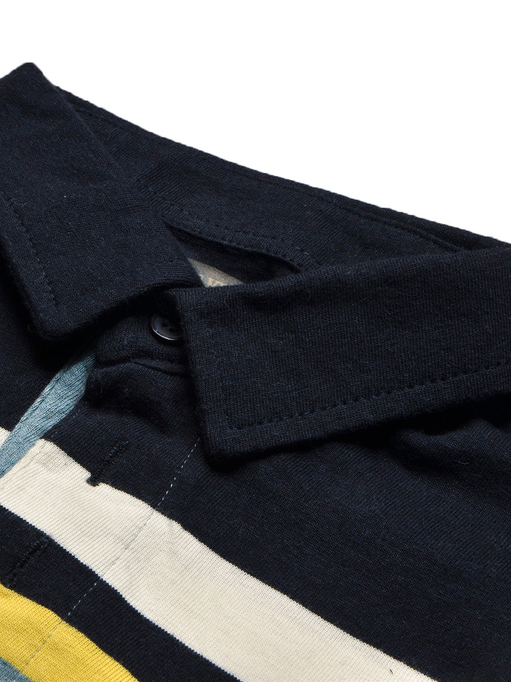 Louis Vicaci Long Sleeve Polo Shirt For Kids-Navy with Stripe-BR13195