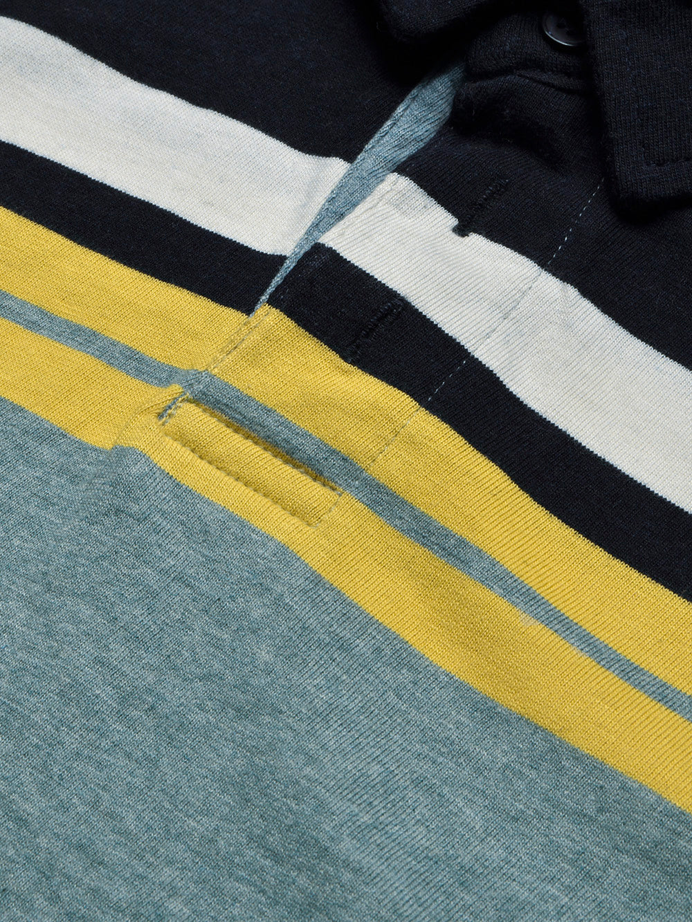 Louis Vicaci Long Sleeve Polo Shirt For Kids-Navy with Stripe-BR13195