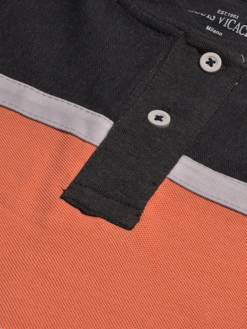 Louis Vicaci P.Q Long Sleeve Henley Shirt For Men-Charcoal Melange-BR13202